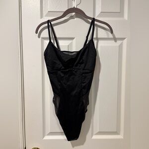 Colsie sheer and satin bodysuit